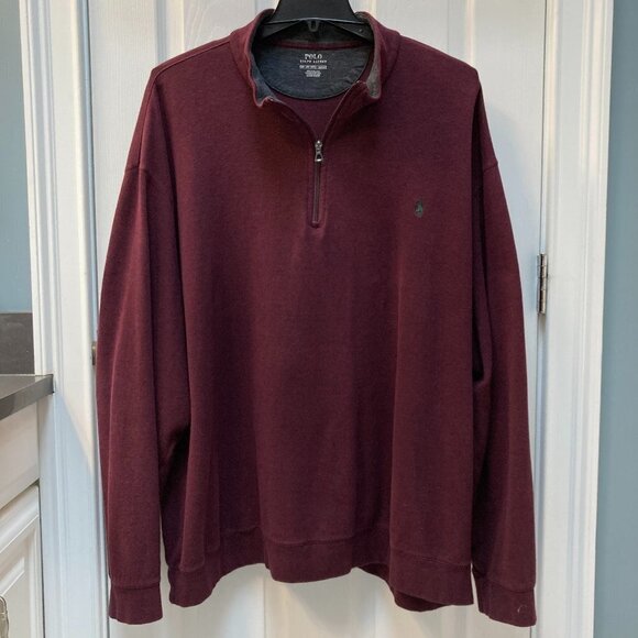 Polo Ralph Lauren Burgundy 1/4 Zip Pullover Sweater Size 4XB - Picture 1 of 7